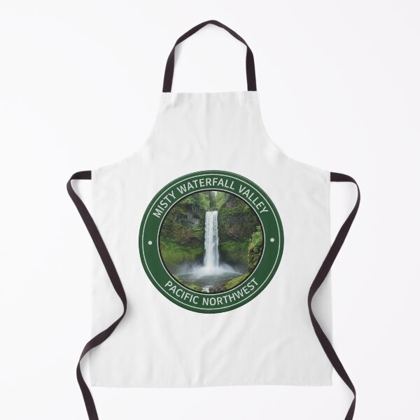 Item preview, Misty Waterfall Valley Pacific Northwest Forest Badge designed and sold by FestivityFinds.