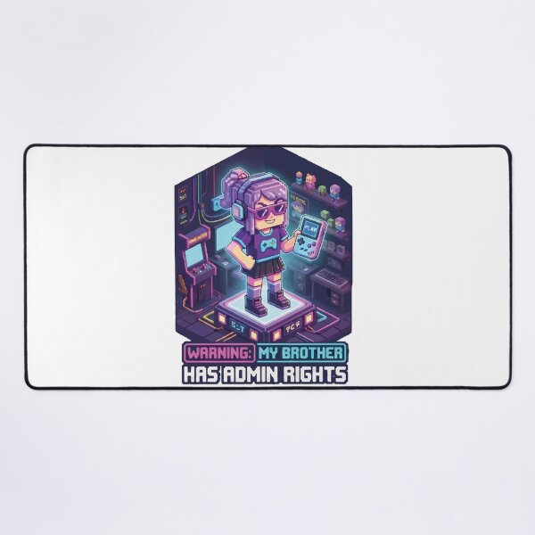 Item preview, My Brother Has Admin Rights Funny Sibling Gamer Pixel Art designed and sold by AmberlightArt.
