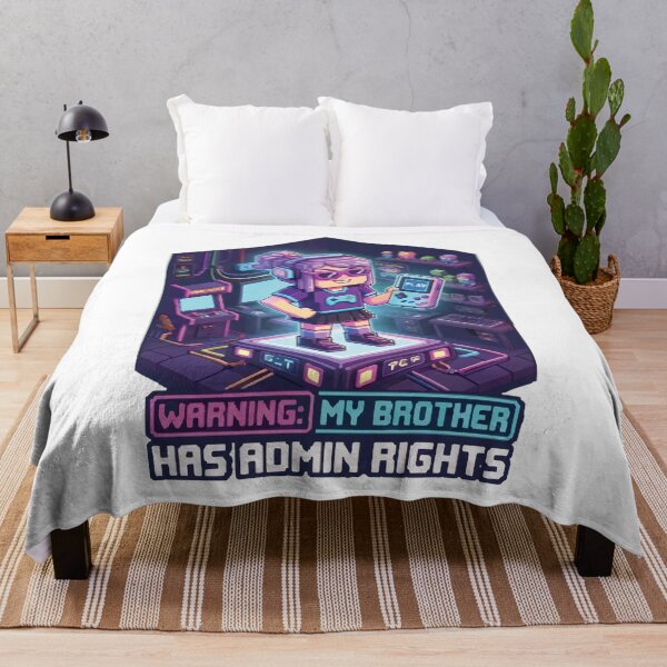 Item preview, My Brother Has Admin Rights Funny Sibling Gamer Pixel Art designed and sold by AmberlightArt.