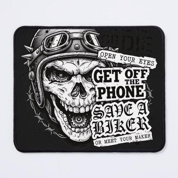 Item preview, Save A Biker Skull Phone Distraction Warning designed and sold by pizoyeheyeja65.