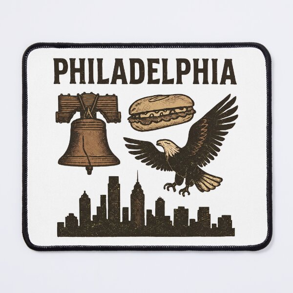 Item preview, Philadelphia City Icons Vintage Collage designed and sold by MaryBenne69623.