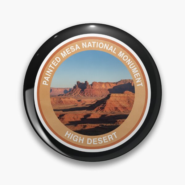 Item preview, Painted Mesa National Monument High Desert Landscape Badge designed and sold by FestivityFinds.