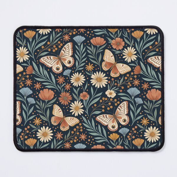 Item preview, Boho Butterfly Botanical Dark Floral Pattern designed and sold by arteresting-art.