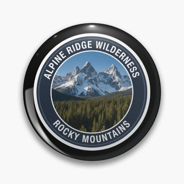 Item preview, Alpine Ridge Wilderness Rocky Mountains Forest Badge designed and sold by FestivityFinds.
