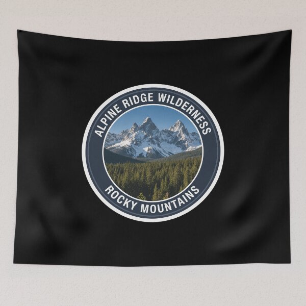 Item preview, Alpine Ridge Wilderness Rocky Mountains Forest Badge designed and sold by FestivityFinds.