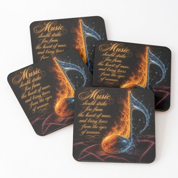 Item preview, Beethoven Quote: Music should strike fire and bring tears - Dark Academia Classical Music Emotional Art designed and sold by DoReMiStudio.