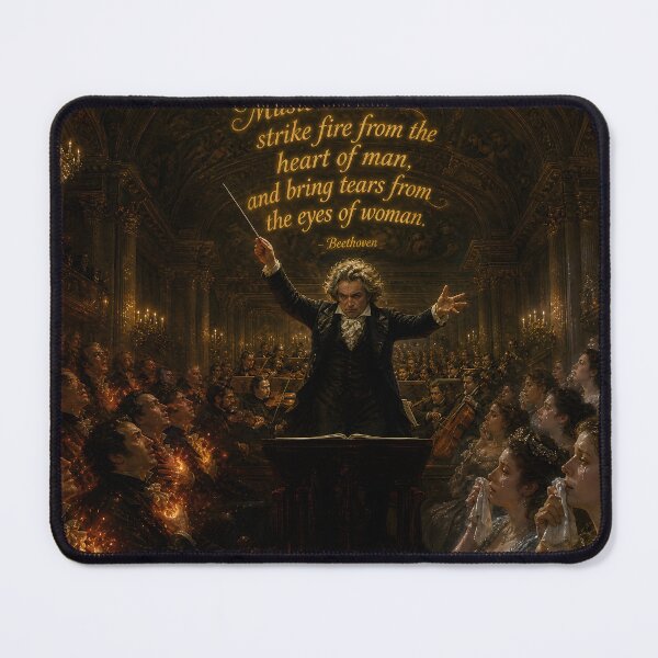 Item preview, Beethoven Quote: Music should strike fire and bring tears - Dark Academia Classical Music Emotional Art designed and sold by DoReMiStudio.