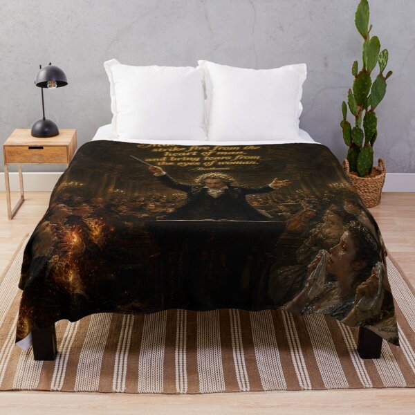 Item preview, Beethoven Quote: Music should strike fire and bring tears - Dark Academia Classical Music Emotional Art designed and sold by DoReMiStudio.