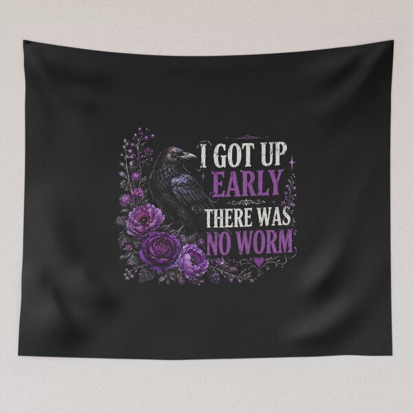 Item preview, Gothic Raven I Got Up Early There Was No Worm Floral designed and sold by abig-eiyana.