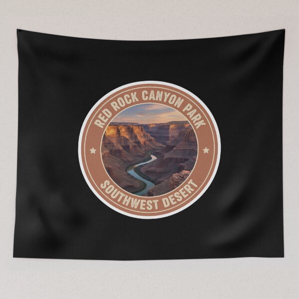 Item preview, Red Rock Canyon Park Southwest Desert River Badge designed and sold by FestivityFinds.
