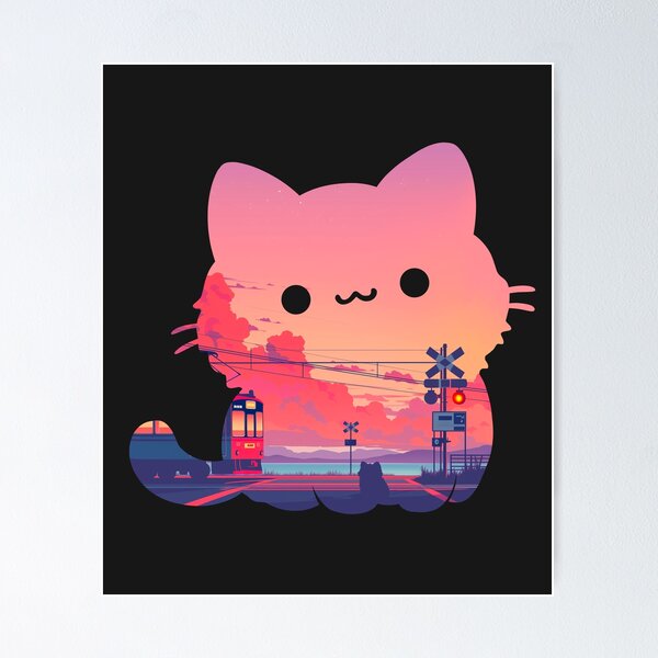 Item preview, Cozy Cat Japanese Sunset designed and sold by mustbewhy.