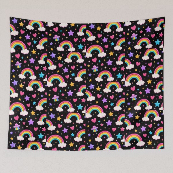 Item preview, Rainbow Hearts and Stars Pattern designed and sold by Car23314.