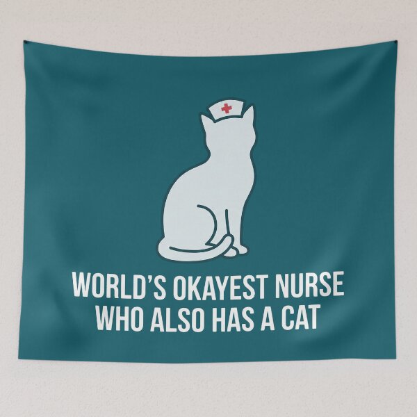 Item preview, World's Okayest Nurse Who Also Has a Cat designed and sold by Auraphonix.