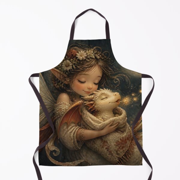 Item preview, Fairy Cuddling Baby Dragon with Dandelion Seeds designed and sold by sigmaartstudio.
