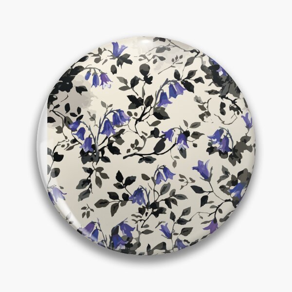 Item preview, Periwinkle Floral Silhouette Pattern – Vintage Ink Botanical Print designed and sold by FawnFeatherCo.