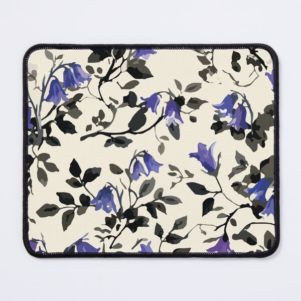 Item preview, Periwinkle Floral Silhouette Pattern – Vintage Ink Botanical Print designed and sold by FawnFeatherCo.