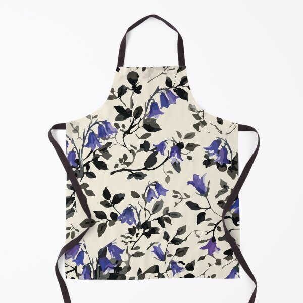 Item preview, Periwinkle Floral Silhouette Pattern – Vintage Ink Botanical Print designed and sold by FawnFeatherCo.