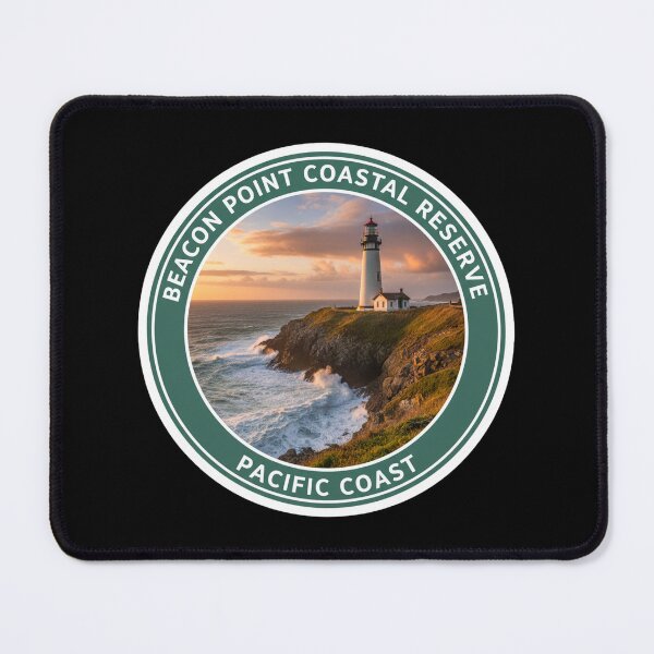 Item preview, Beacon Point Coastal Reserve Lighthouse Pacific Coast Badge designed and sold by FestivityFinds.