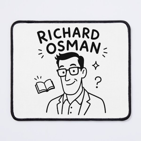 Item preview, Richard Osman – Author Book Lover Minimal Portrait designed and sold by Abidel.