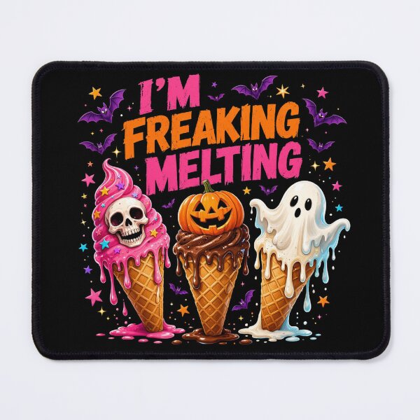 Item preview, I’m Freaking Melting Halloween Ice Cream Skull Ghost designed and sold by CF_VintageDesign.