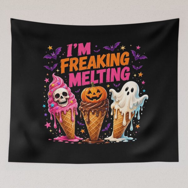 Artikelvorschau, Ich bin ein verdammt schmelzender Halloween-Eiscreme-Totenkopf-Geist entworfen und verkauft von CF_VintageDesign.