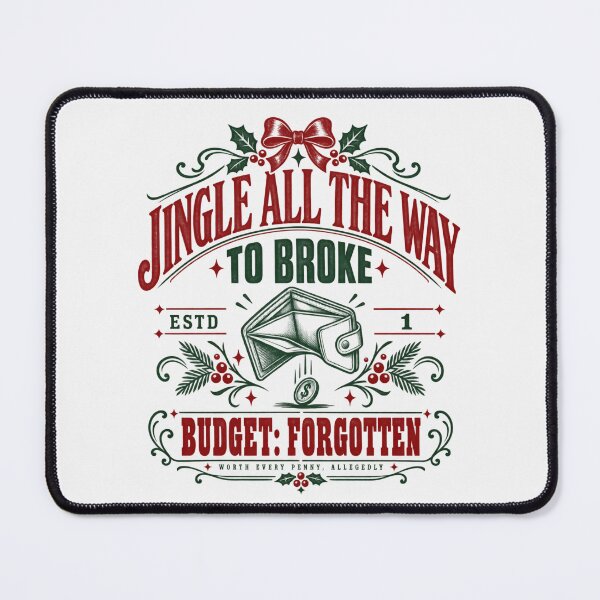 Item preview, Jingle All The Way To Broke, Funny Christmas Vintage Label Gift designed and sold by PhylonBoxx.