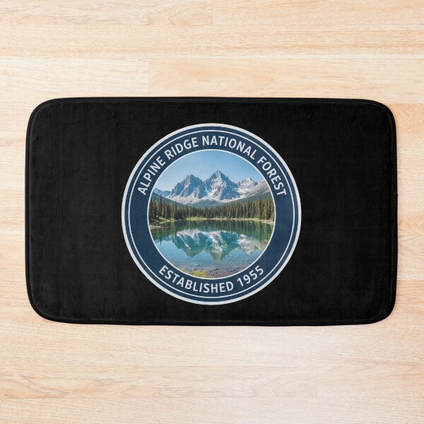 Item preview, Alpine Ridge National Forest Established 1955 Mountain Lake Badge designed and sold by FestivityFinds.