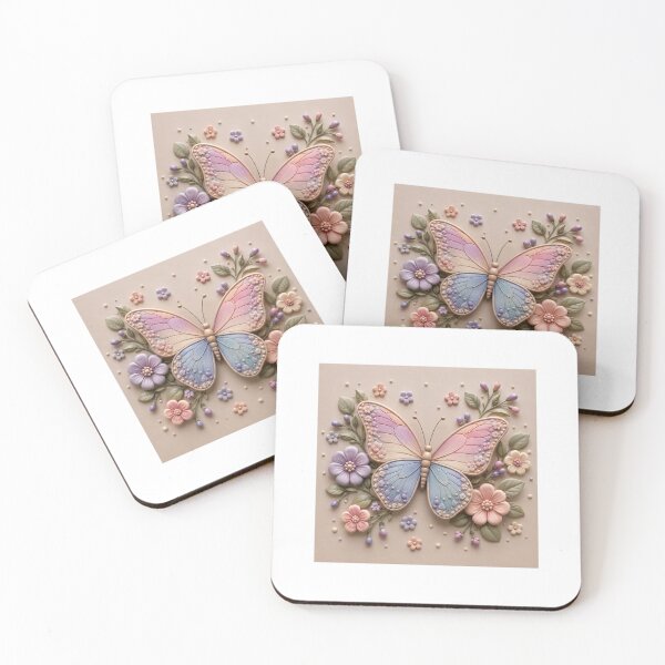 Item preview, 3D Floral Butterfly Embroidery Art designed and sold by ThilankaDesign.