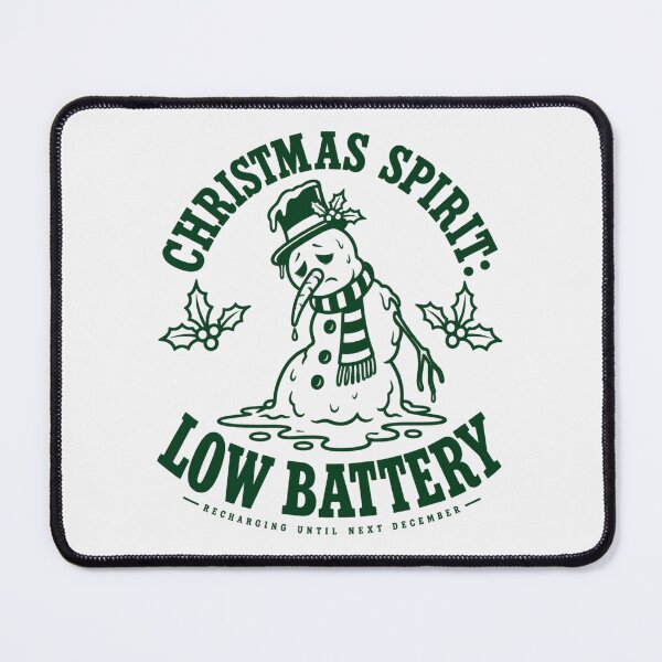 Item preview, Christmas Spirit: Low Battery, Retro Mascot Holiday Graphic designed and sold by PhylonBoxx.