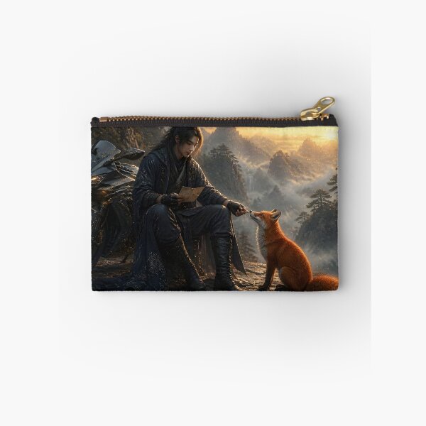 Item preview, Wanderer Fox and Motorcycle at Dawn designed and sold by sigmaartstudio.