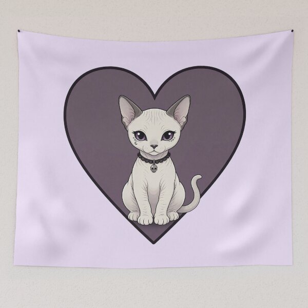 Item preview, Gothic Sphynx Cat in Purple Heart designed and sold by SweetLilith.