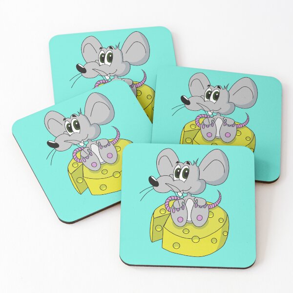 Item preview, Cute Kawaii Gray Rat Sitting on Cheese designed and sold by CozyCritters8.