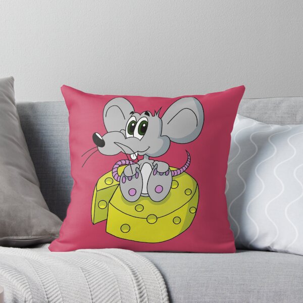 Item preview, Cute Kawaii Gray Rat Sitting on Cheese designed and sold by CozyCritters8.
