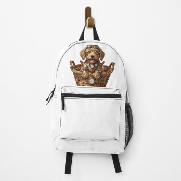 Aperçu de l'œuvre Chiot Labrador dans un panier Steampunk créée et vendue par MarigoldenSoul.