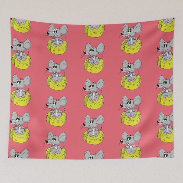 Item preview, Cute Kawaii Gray Rat Sitting on Cheese designed and sold by CozyCritters8.