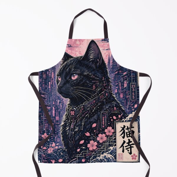 Item preview, Cyberpunk Samurai Cat Pink Moon Neon Tokyo designed and sold by aigcx.