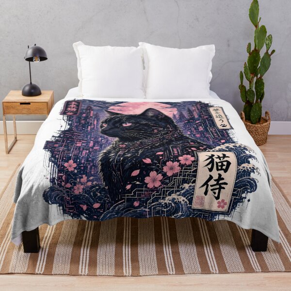 Item preview, Cyberpunk Samurai Cat Pink Moon Neon Tokyo designed and sold by aigcx.