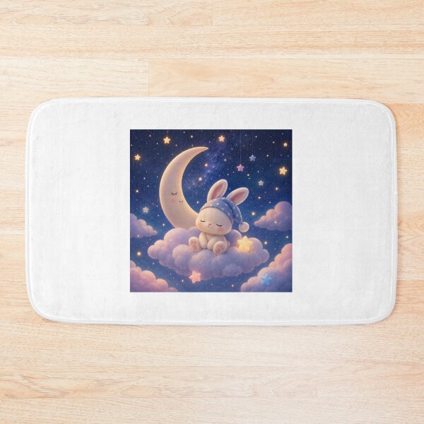 Item preview, Sleepy Bunny on Moon Night Sky designed and sold by ThilankaDesign.