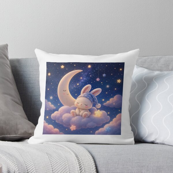 Item preview, Sleepy Bunny on Moon Night Sky designed and sold by ThilankaDesign.