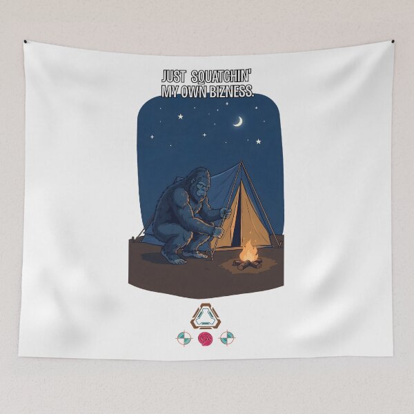 Item preview, Bigfoot Camping Tent Campfire - Funny Sasquatch Outdoors Cryptid Graphic Tee designed and sold by Whimsy Trail Co.