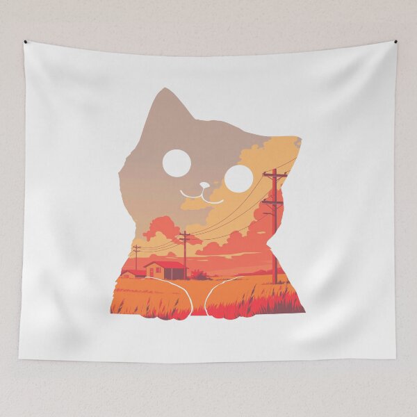 Item preview, Cute Cat Sunset designed and sold by mustbewhy.