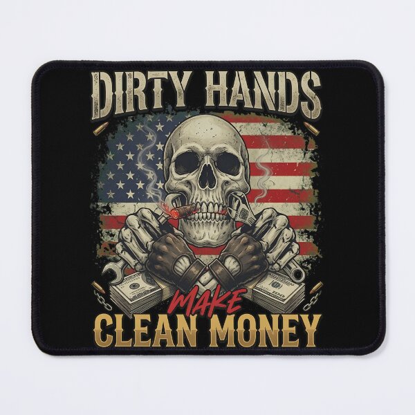 Item preview, Dirty Hands Make Clean Money Mechanic Skull designed and sold by AlviaAlcedoArt.