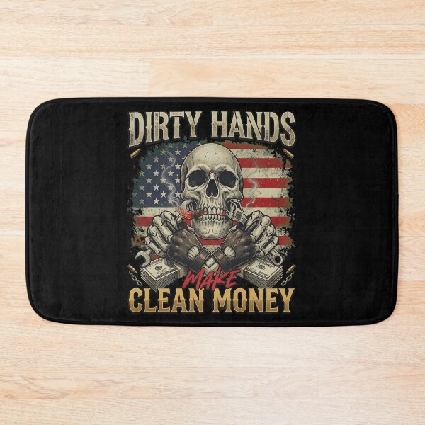 Item preview, Dirty Hands Make Clean Money Mechanic Skull designed and sold by AlviaAlcedoArt.