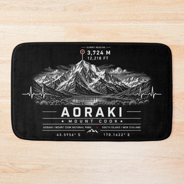 Item preview, ❤️ HEARTBEATS OF THE WORLD COLLECTION ❤️ -  Aoraki - Mount Cook Summit Emblem - SOUTH ISLAND - NEW ZEALAND designed and sold by WheelieGdArt.