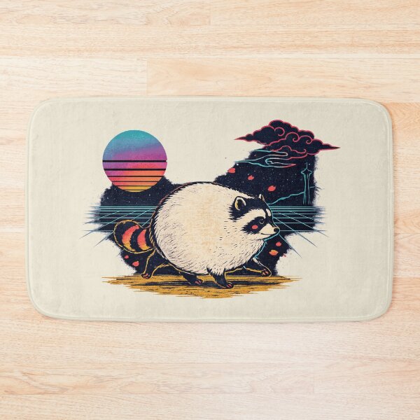 Item preview, Neon Ukiyo‑E Round Raccoon designed and sold by KungPowUnicorn.