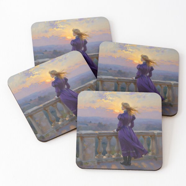 Item preview, Victorian Woman on a Balcony at Sunset designed and sold by Zeph1.