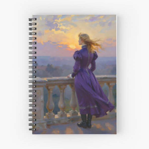 Item preview, Mujer victoriana en un balcón al atardecer. designed and sold by Zeph1.