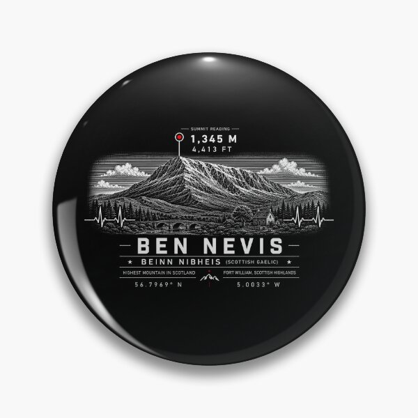 Item preview, ❤️ HEARTBEATS OF THE WORLD COLLECTION ❤️ -  Ben Nevis Summit Emblem - FORT WILLIAM - SCOTLAND - SCOTTISH HIGHLANDS designed and sold by WheelieGdArt.