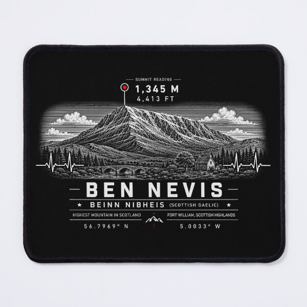 Item preview, ❤️ HEARTBEATS OF THE WORLD COLLECTION ❤️ - Ben Nevis Summit Emblem - FORT WILLIAM - SCOTLAND - SCOTTISH HIGHLANDS designed and sold by WheelieGdArt.