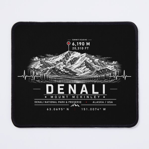 Item preview, ❤️ HEARTBEATS OF THE WORLD COLLECTION ❤️ - Denali - Mount McKinley Summit Emblem - ALASKA - USA designed and sold by WheelieGdArt.